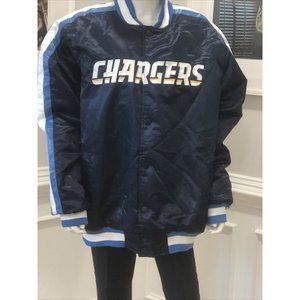Starter Jacket NFL LA Chargers Satin Button Down, Quilted, Size 2XL Brand New